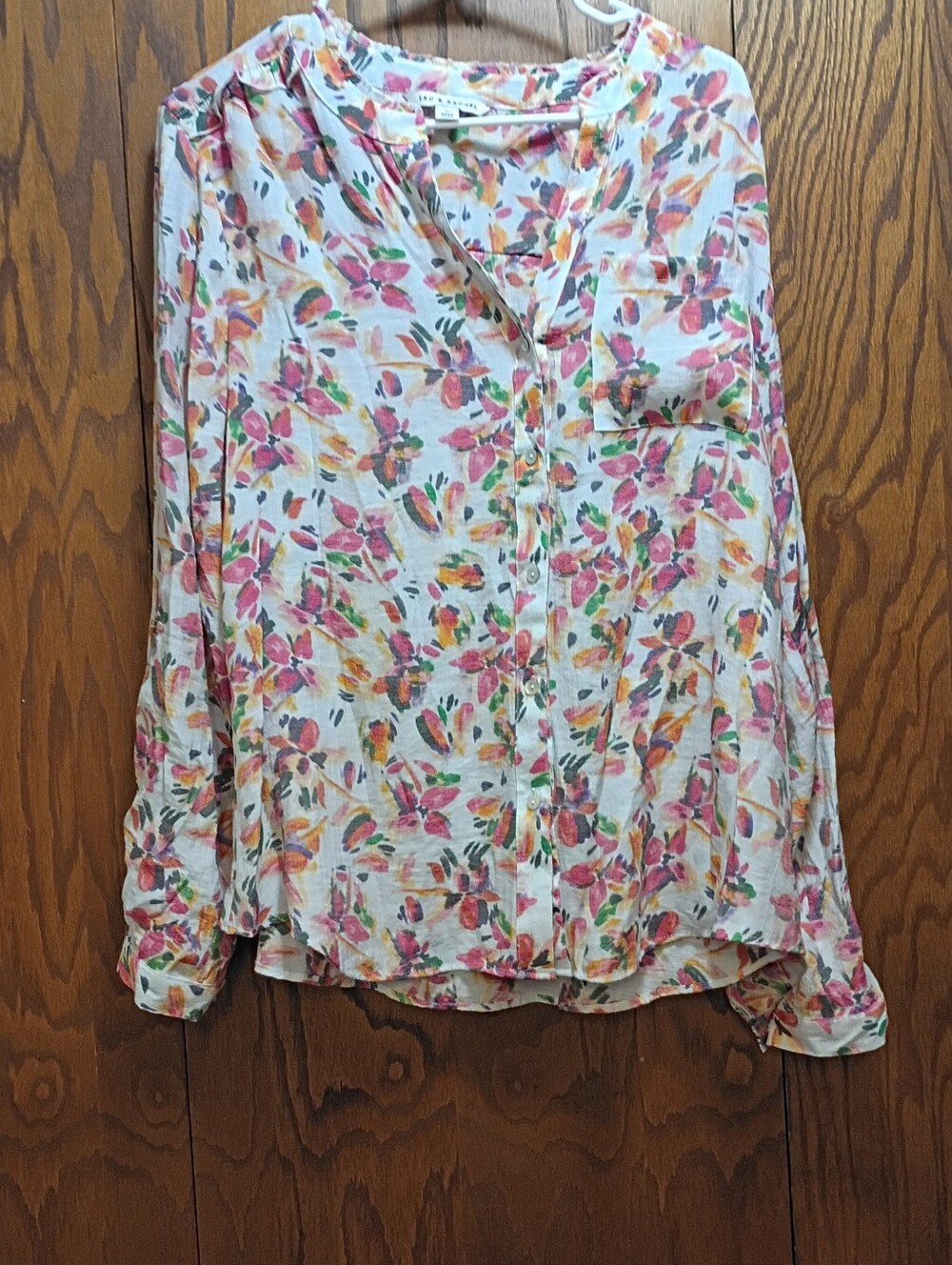 Zac andRachel Lightweight Floral Ruffle-Back Women’s Blouse - Pink Multi